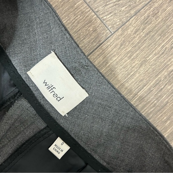 Aritzia Wilfred Jallade Pants Tie Front Heathered Grey High Rise Waist Trousers - Picture 12 of 14